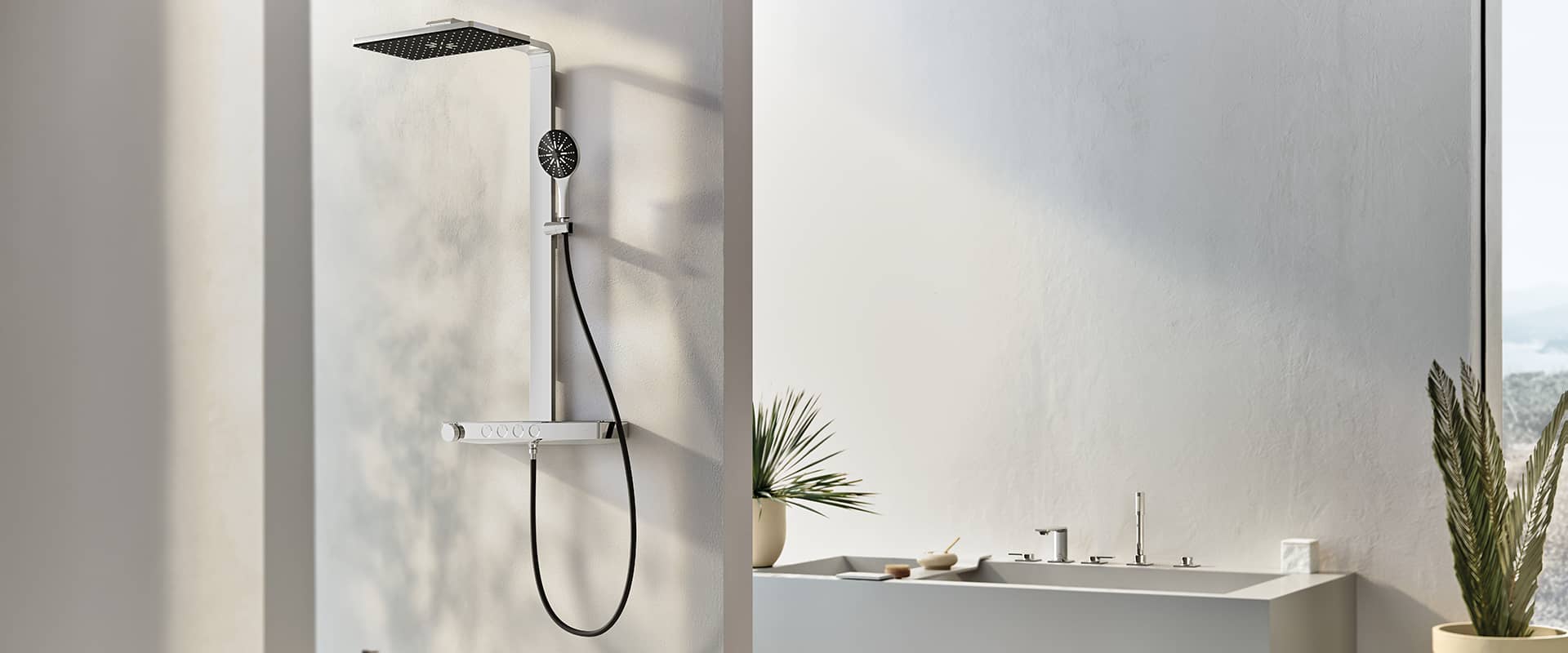 GROHE Rainshower Aqua Pure eckig Chrom schwarze Akzente1920x800